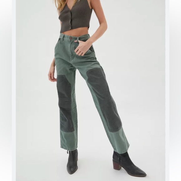 BDG Denim - BDG High Rise Carpenter Jean Green Denim and Corduroy, Size 26